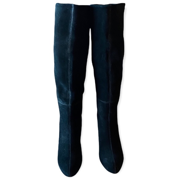 Like New Joie Caviar Black Suede Tall knee high Boots With Stitching detail - Picture 4 of 8